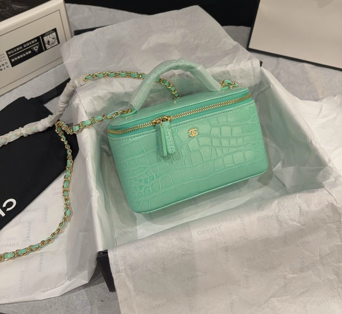 Chanel Patent Leather Chain Crossbody Bag