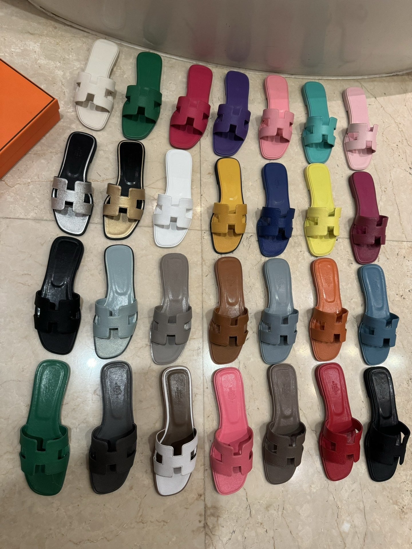 Hermes Leather Slides