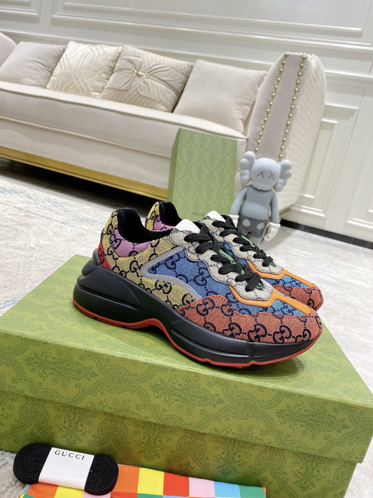 Gucci Lambskin Leather Logo Sneakers