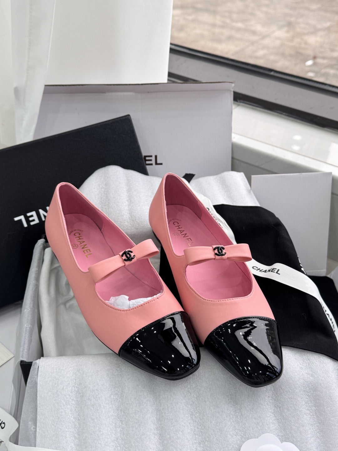 Chanel Patent Leather Bow Shoes