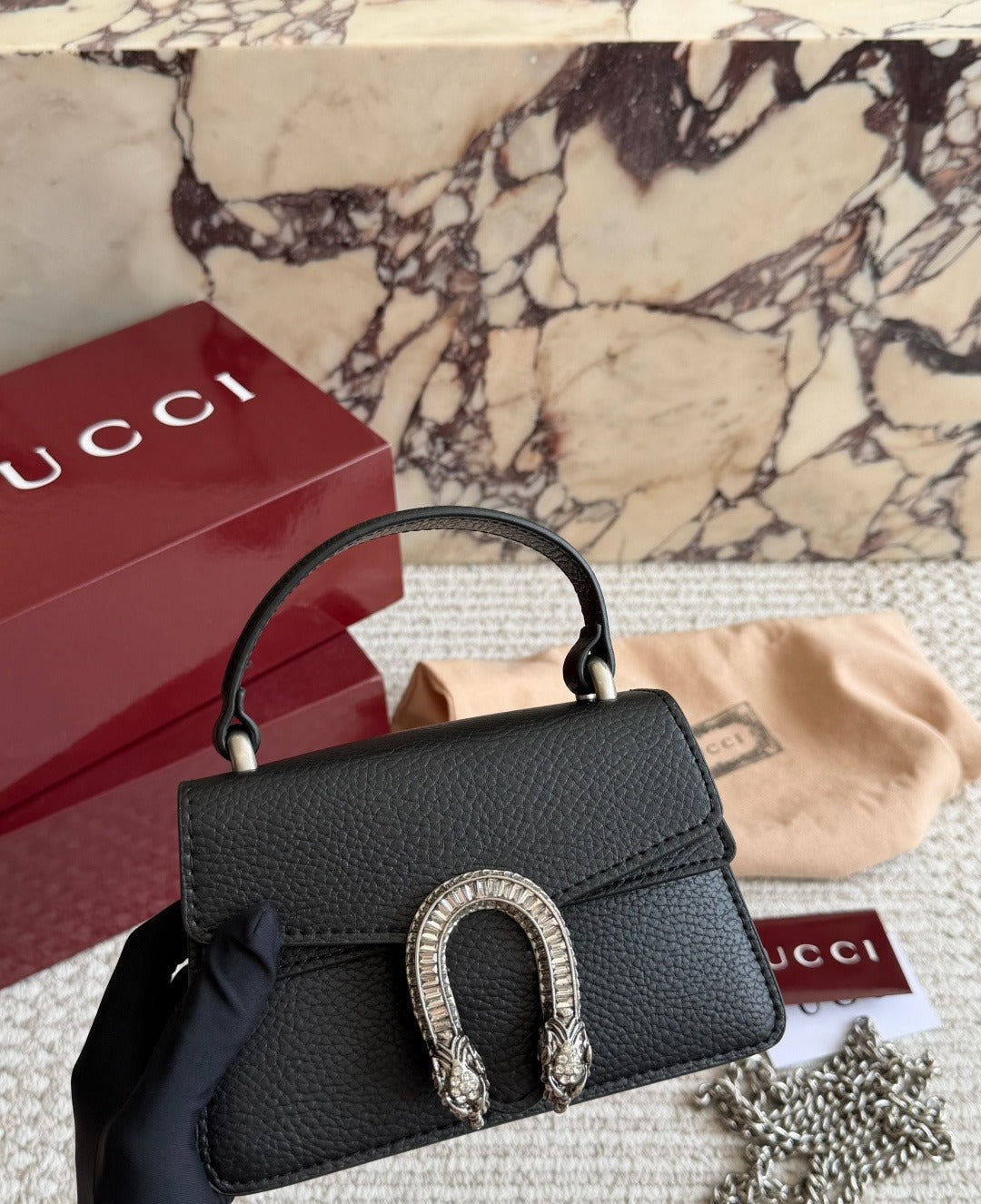 Gucci Leather Dionysus Clutch