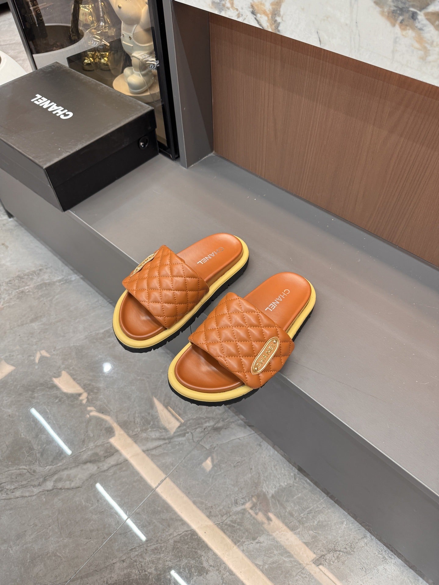 Chanel Lambskin Leather Slides