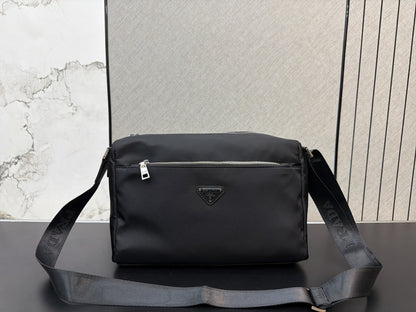 Prada Black Nylon & Canvas Shoulder Bag
