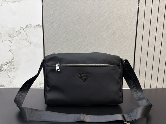 Prada Black Nylon & Canvas Shoulder Bag