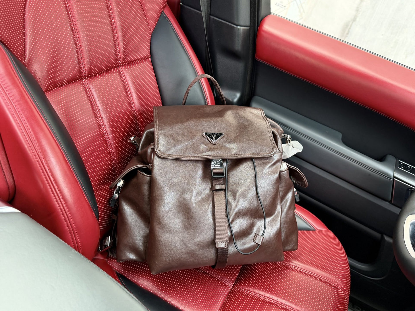 Prada Black Logo Backpack