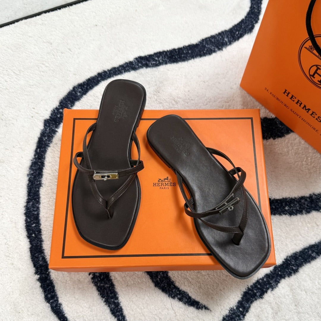 Hermes Leather Logo Slides