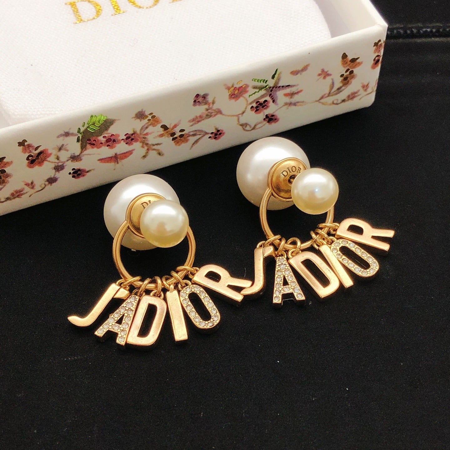 Dior Brass Logo Earrings