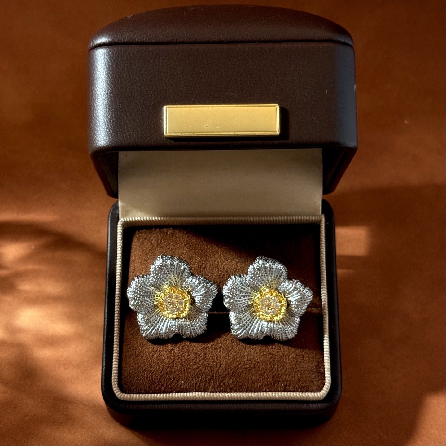 Buccellati Brass Floral Earrings