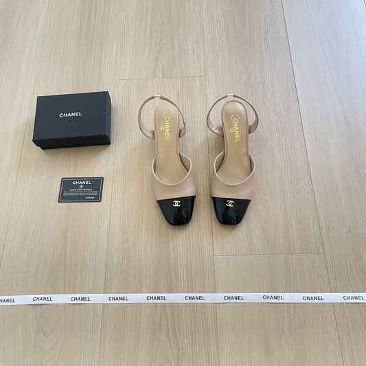 Chanel Leather Colorblock Sandals