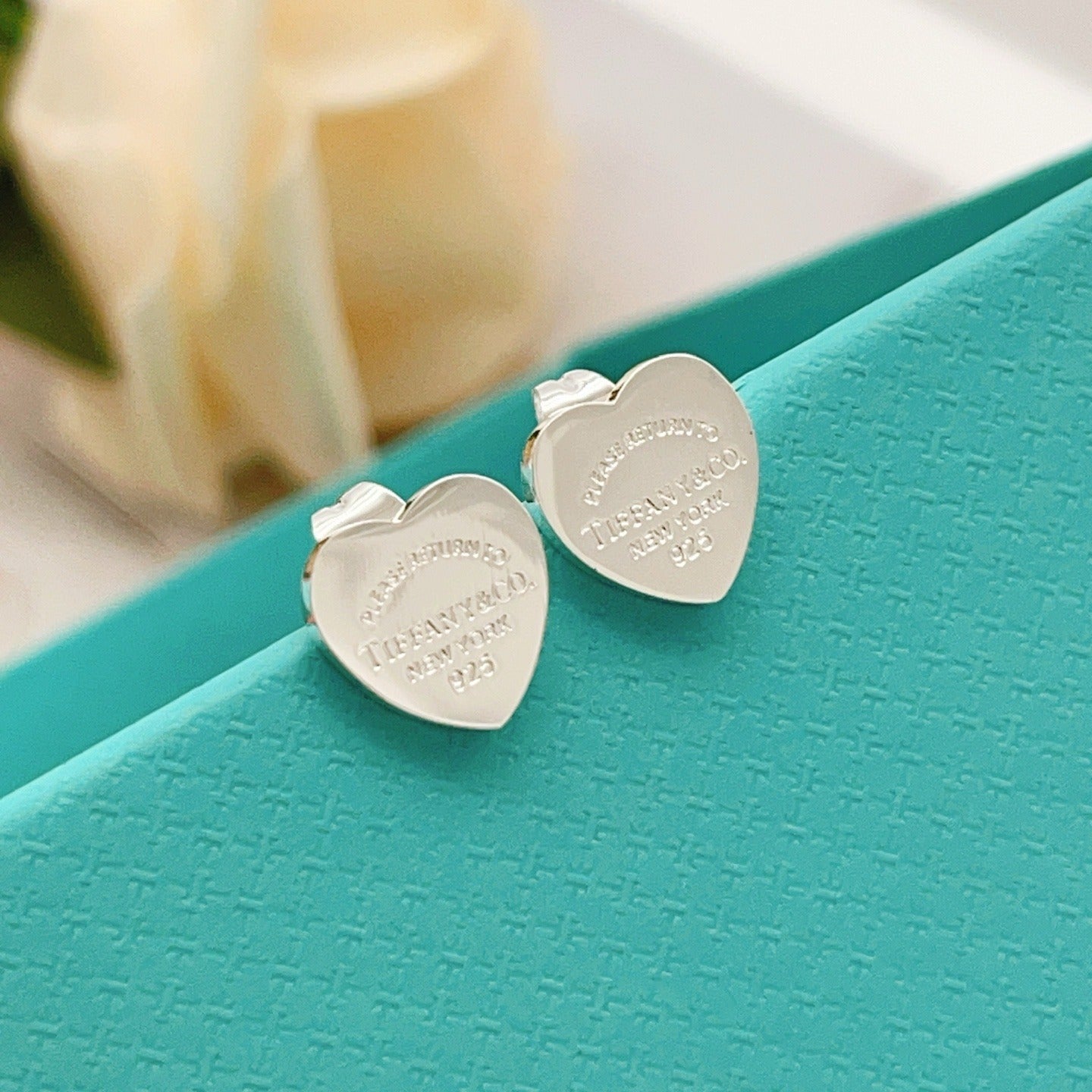 Tiffany & Co. Silver Brass Heart Earrings
