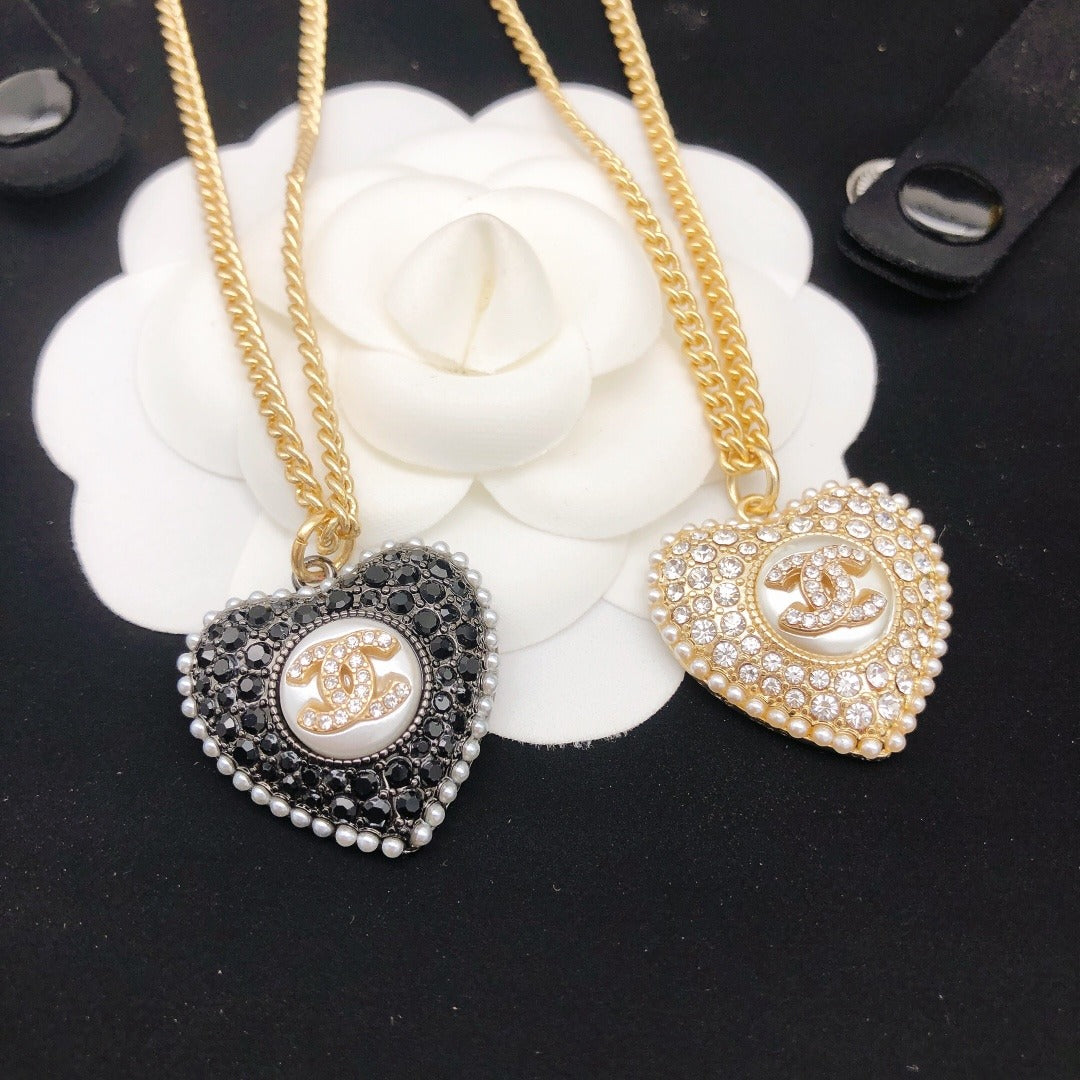 Chanel Black Heart Necklace
