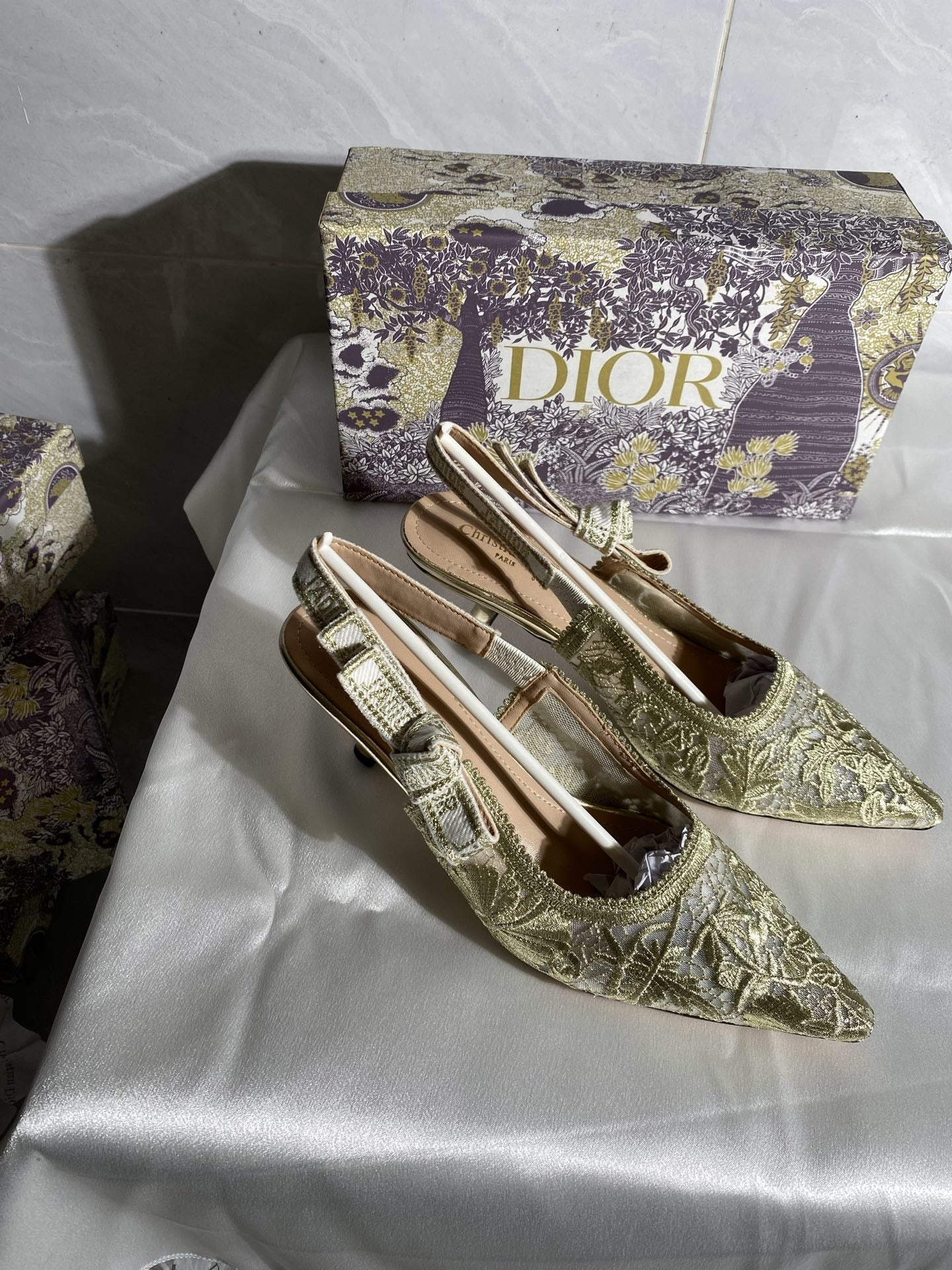 Dior Embroidered Heels
