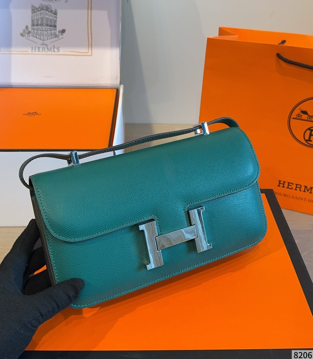 Hermes Leather Saddle Crossbody Bag