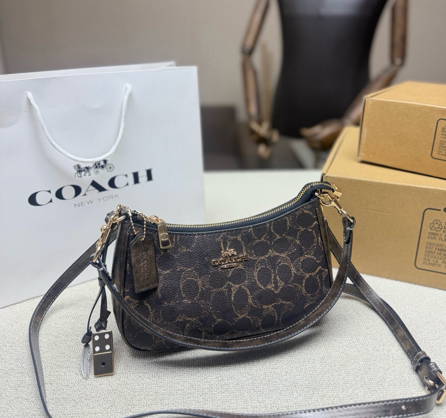 Coach Canvas & Leather Vintage-Finish Crossbody Bag