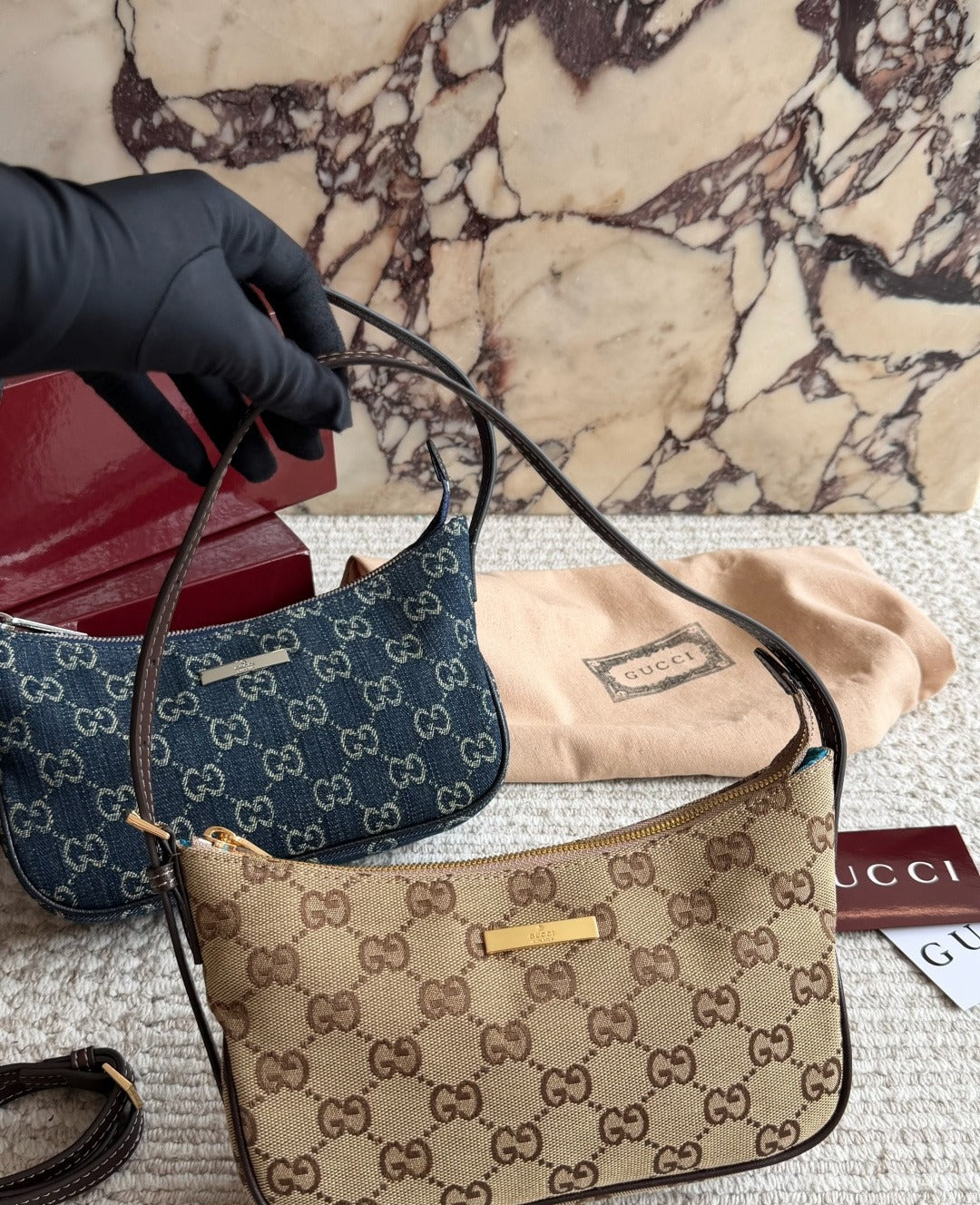 Gucci Vintage-Finish Shoulder Bag