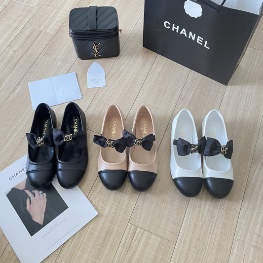 Chanel Leather Bow Shoes