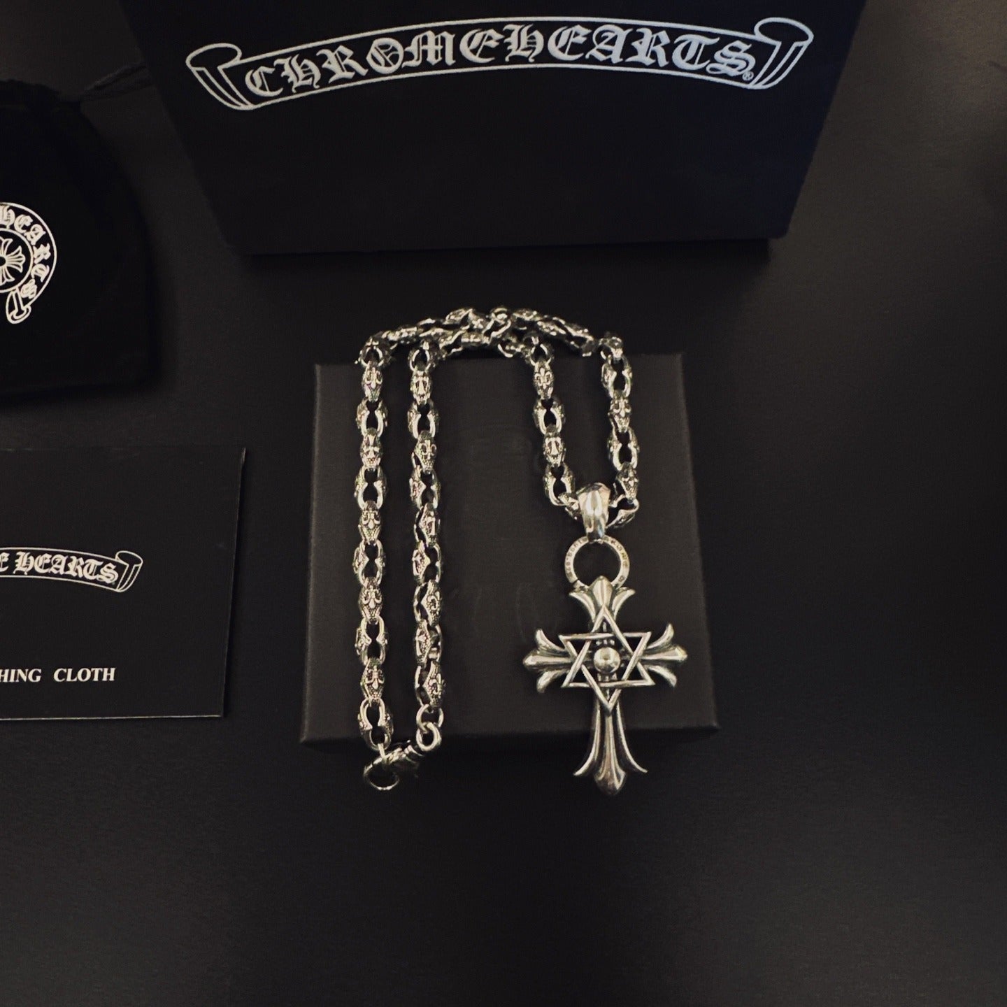 Chrome Hearts Sterling Silver Cross Necklace