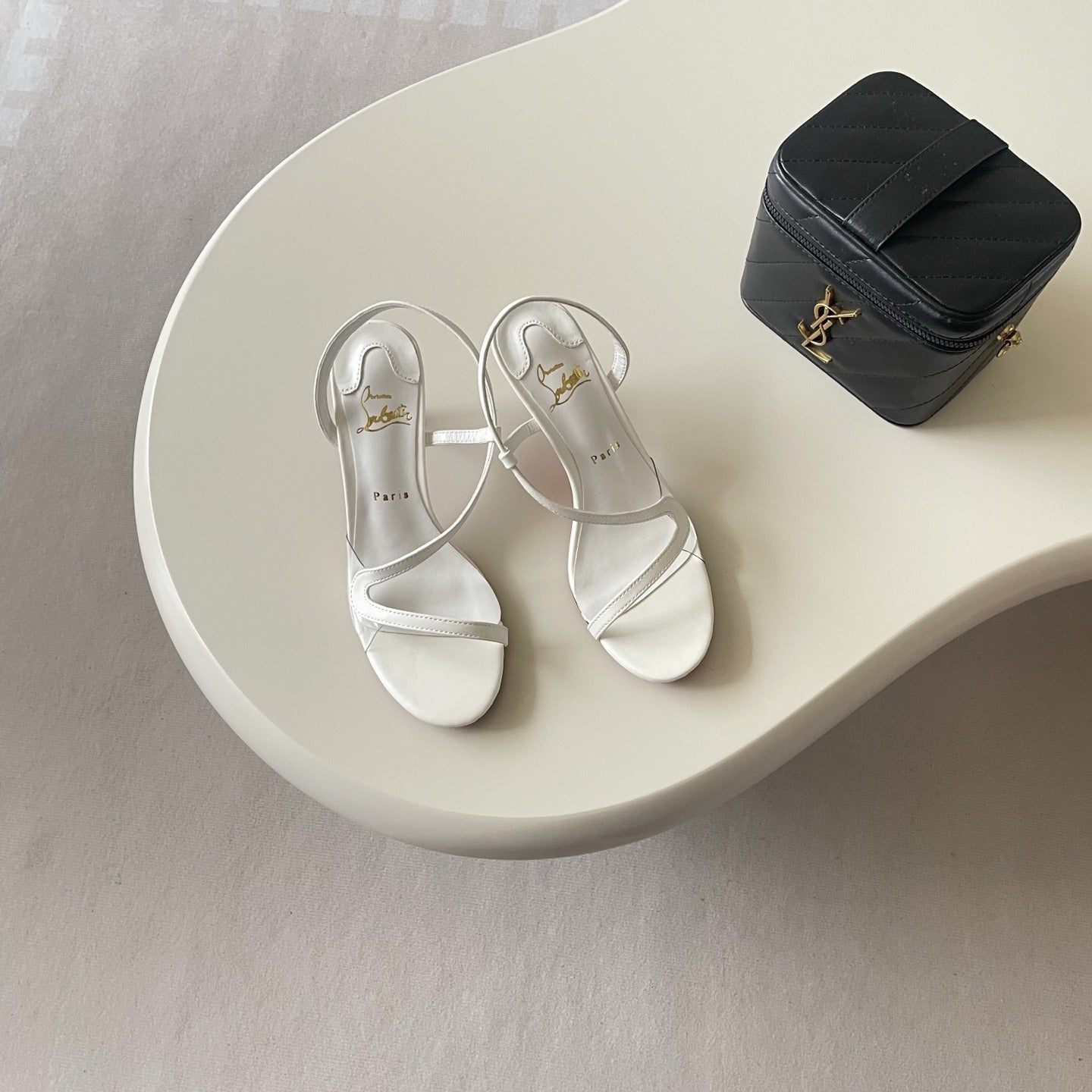 Christian Louboutin Patent Leather & Lambskin Leather Sandals
