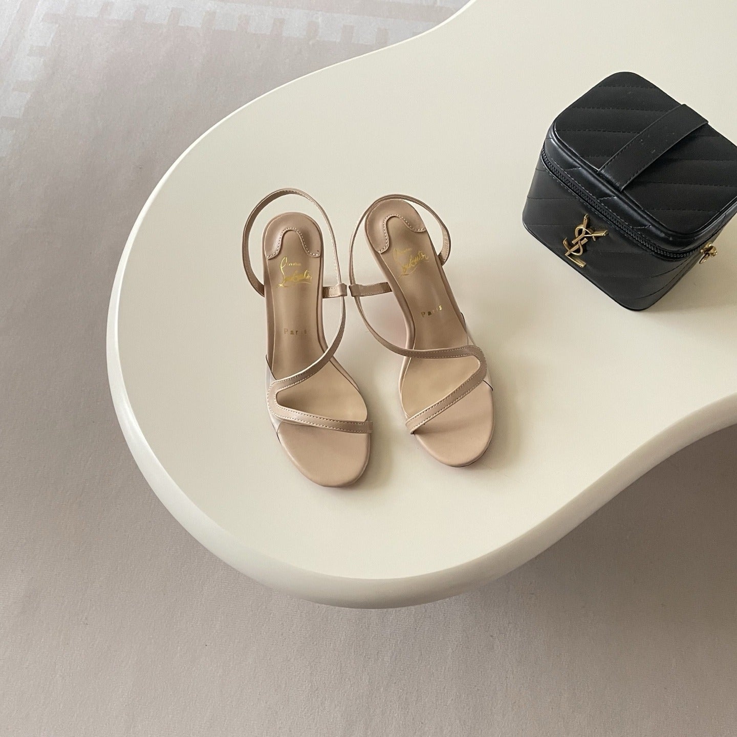Christian Louboutin Patent Leather & Lambskin Leather Sandals