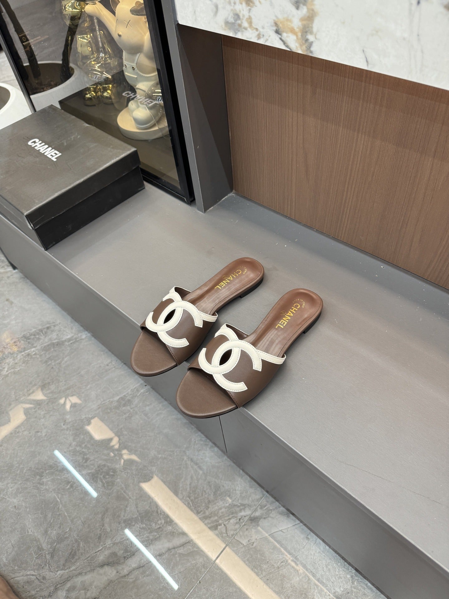 Chanel Lambskin Leather Openwork Slides