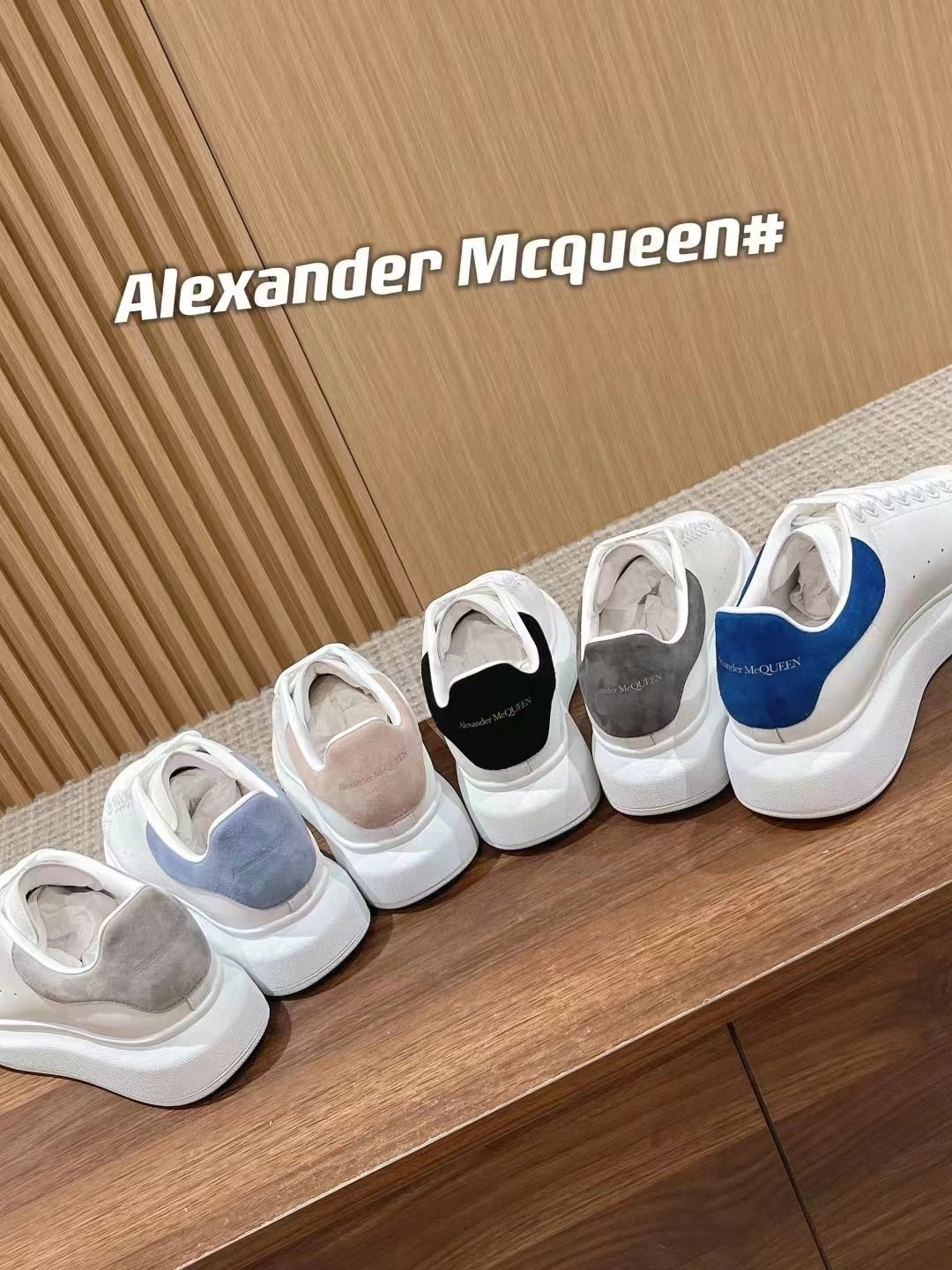 Alexander McQueen Lambskin Leather Logo Sneakers