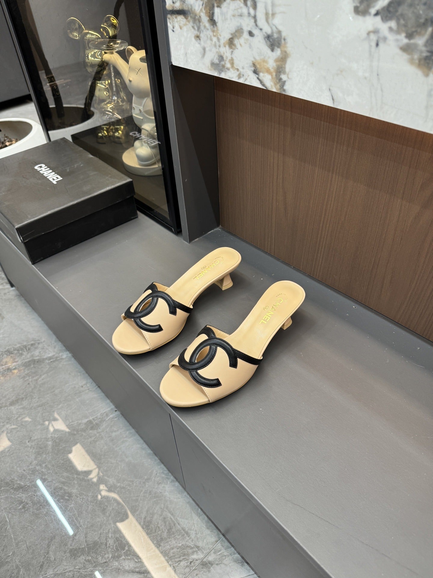 Chanel Lambskin Leather Openwork Slides