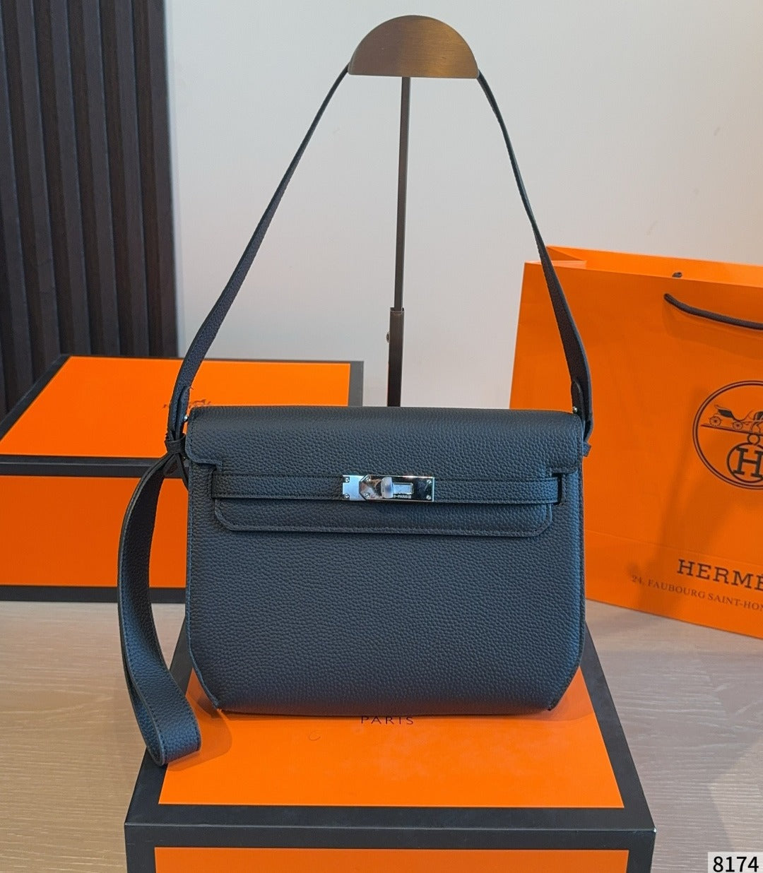 Hermes Leather Saddle Crossbody Bag