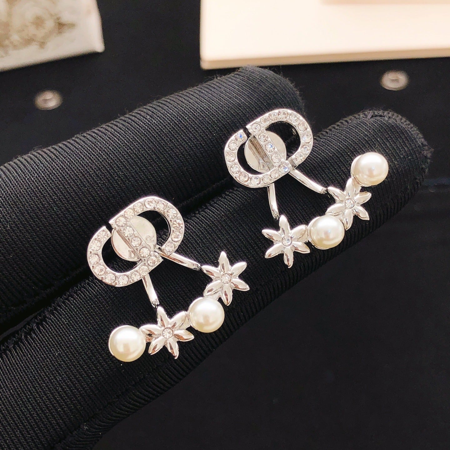 Dior Silver Brass Sunburst Earrings