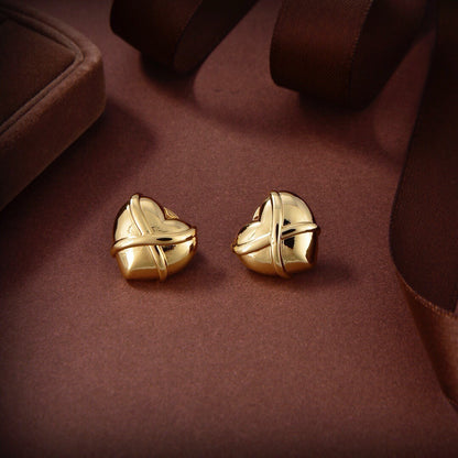 Saint Laurent Brass Heart Earrings