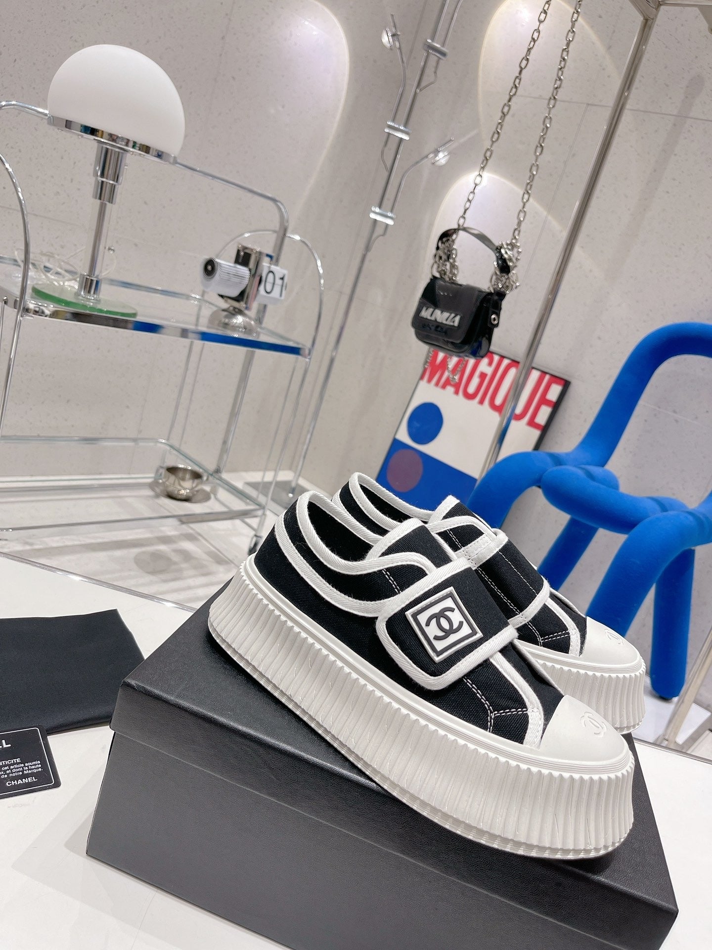 Chanel Canvas & Leather Vintage-Finish Canvas Shoes