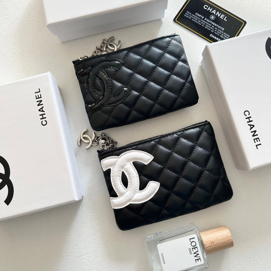 Chanel Black Lambskin Leather Wallet