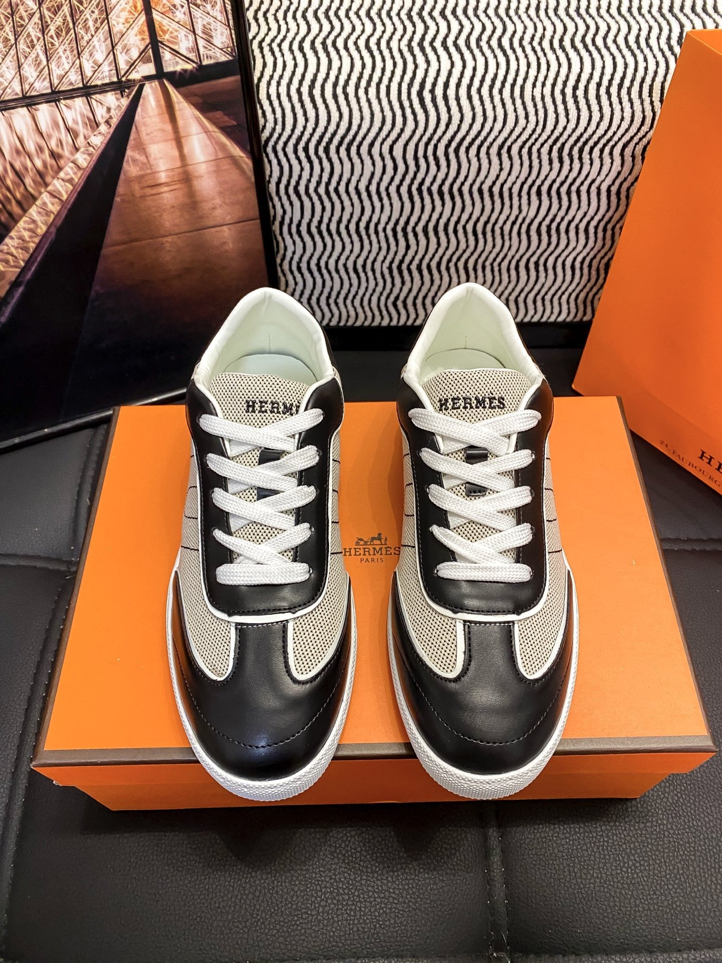 Hermes Black Sneakers