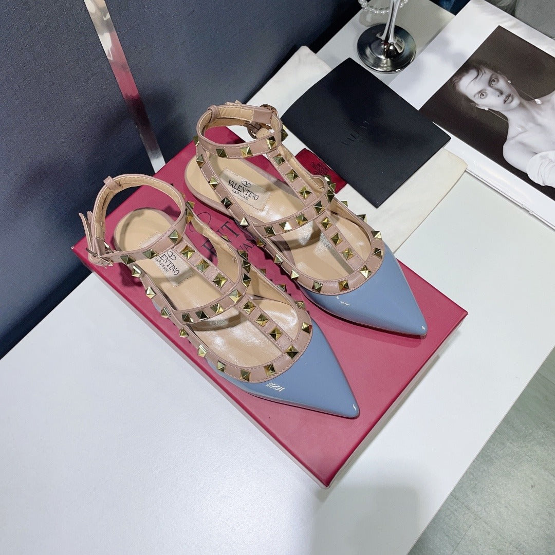 Valentino Lambskin Leather Pointed Toe Sandals
