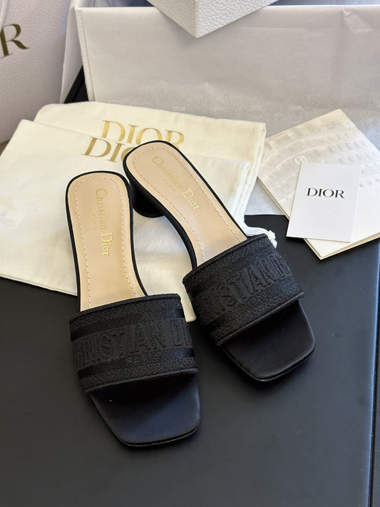 Dior Cotton & Leather Slides