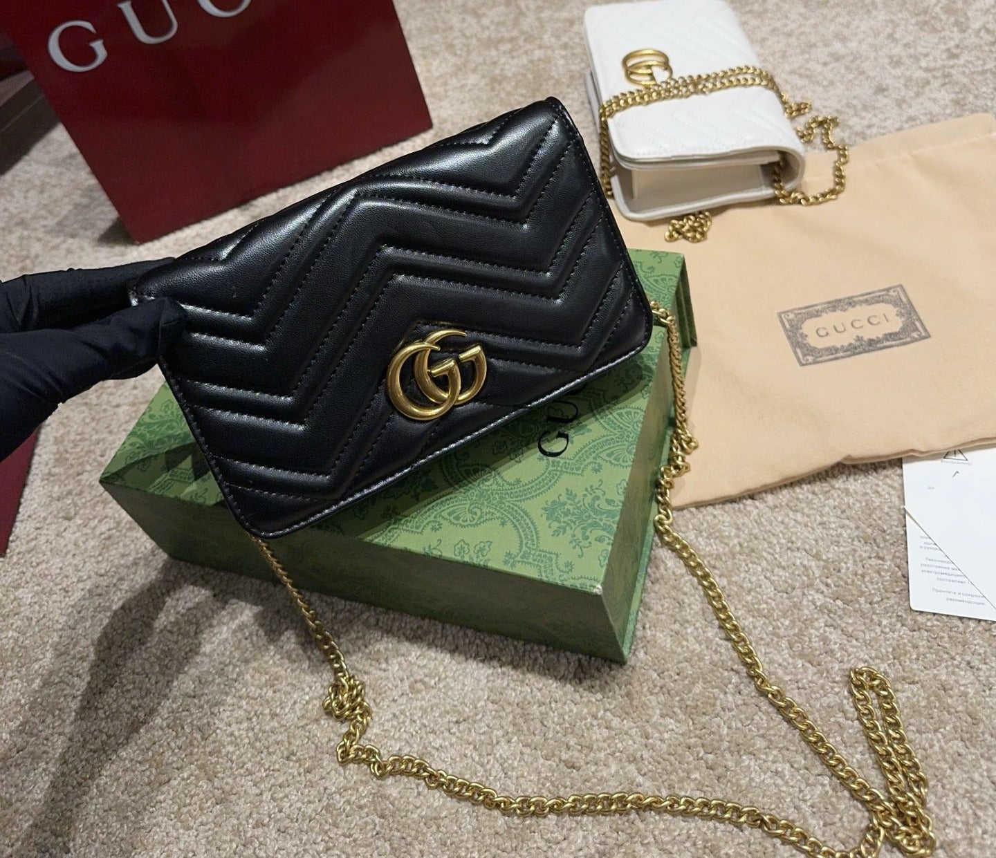 Gucci Leather GG Marmont Handbag