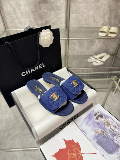 Chanel Lambskin Leather Slides