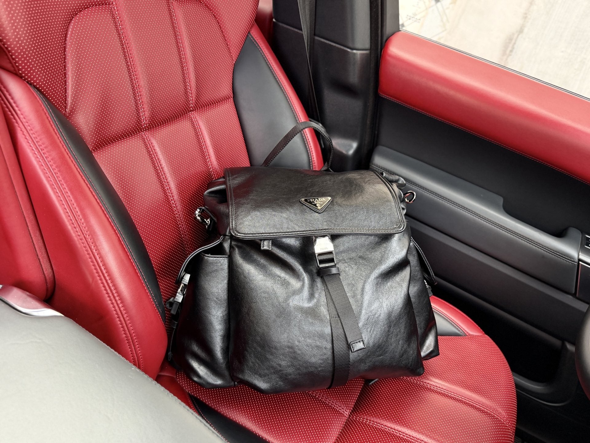 Prada Black Logo Backpack