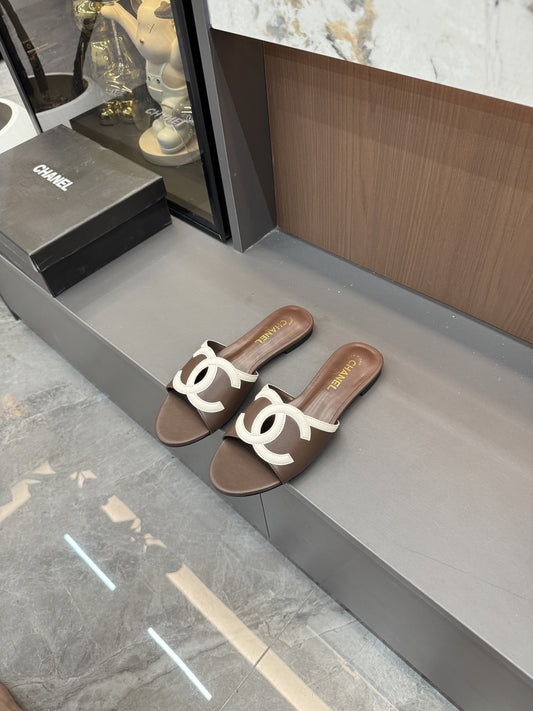 Chanel Lambskin Leather Openwork Slides