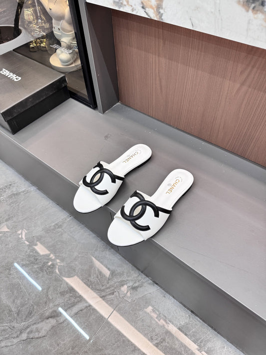 Chanel Lambskin Leather Openwork Slides