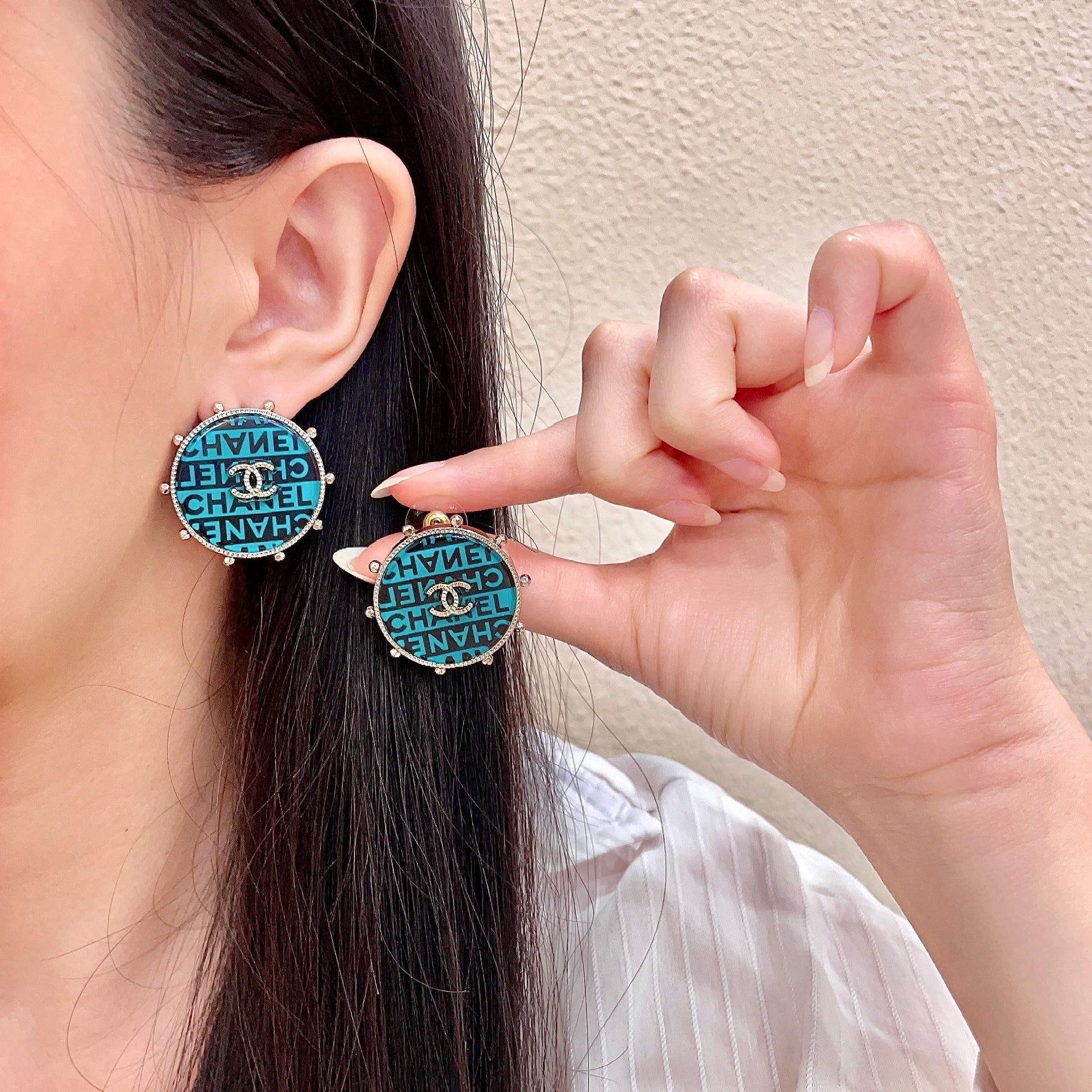 Chanel Logo Earrings