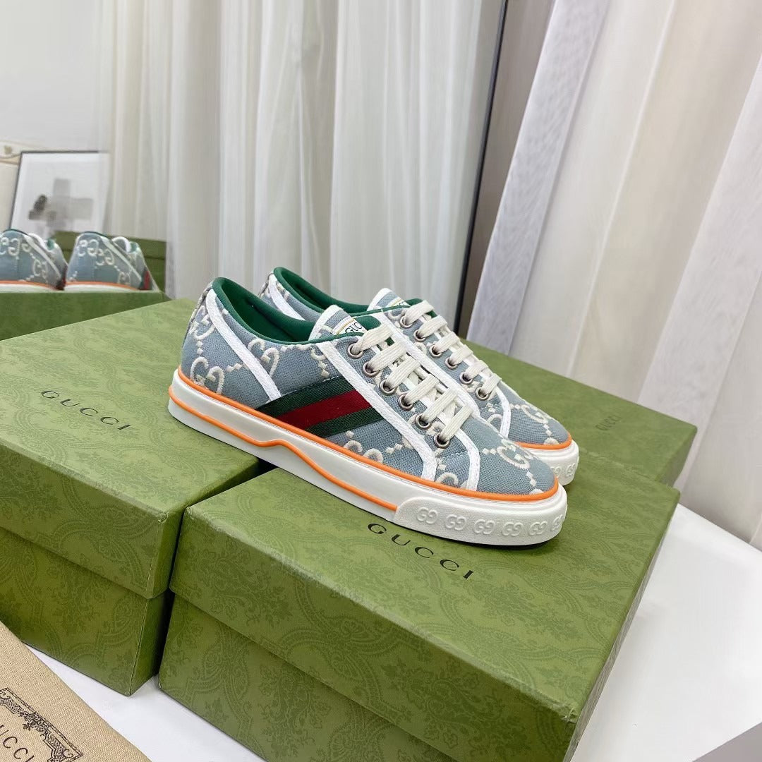 Gucci Canvas & Lambskin Leather Canvas Shoes