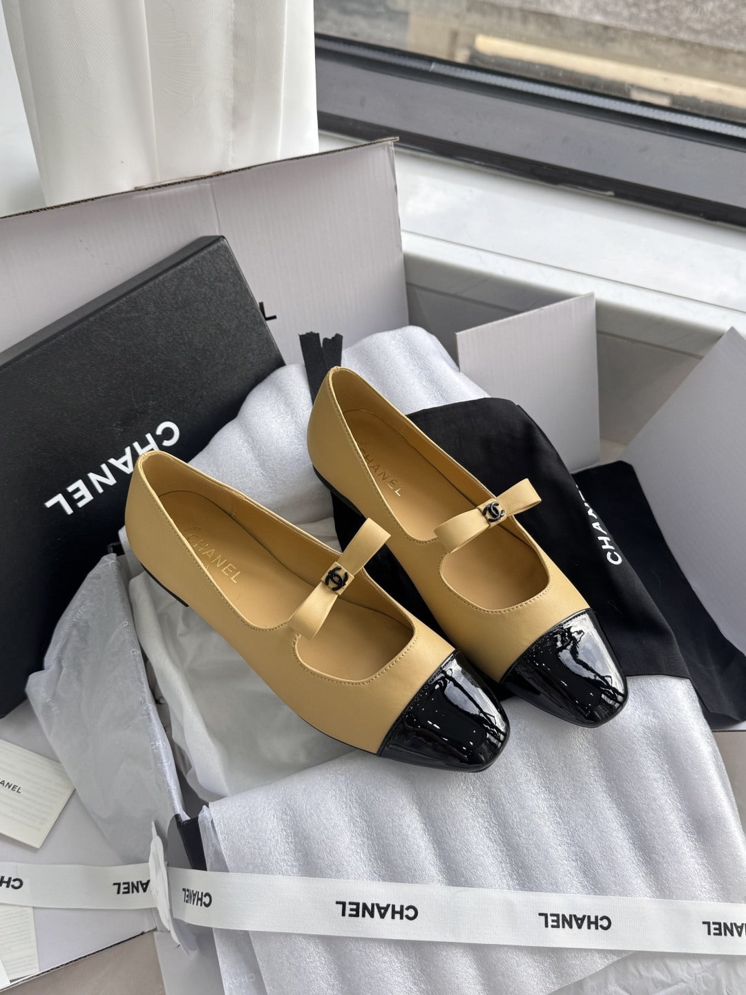 Chanel Patent Leather Bow Shoes