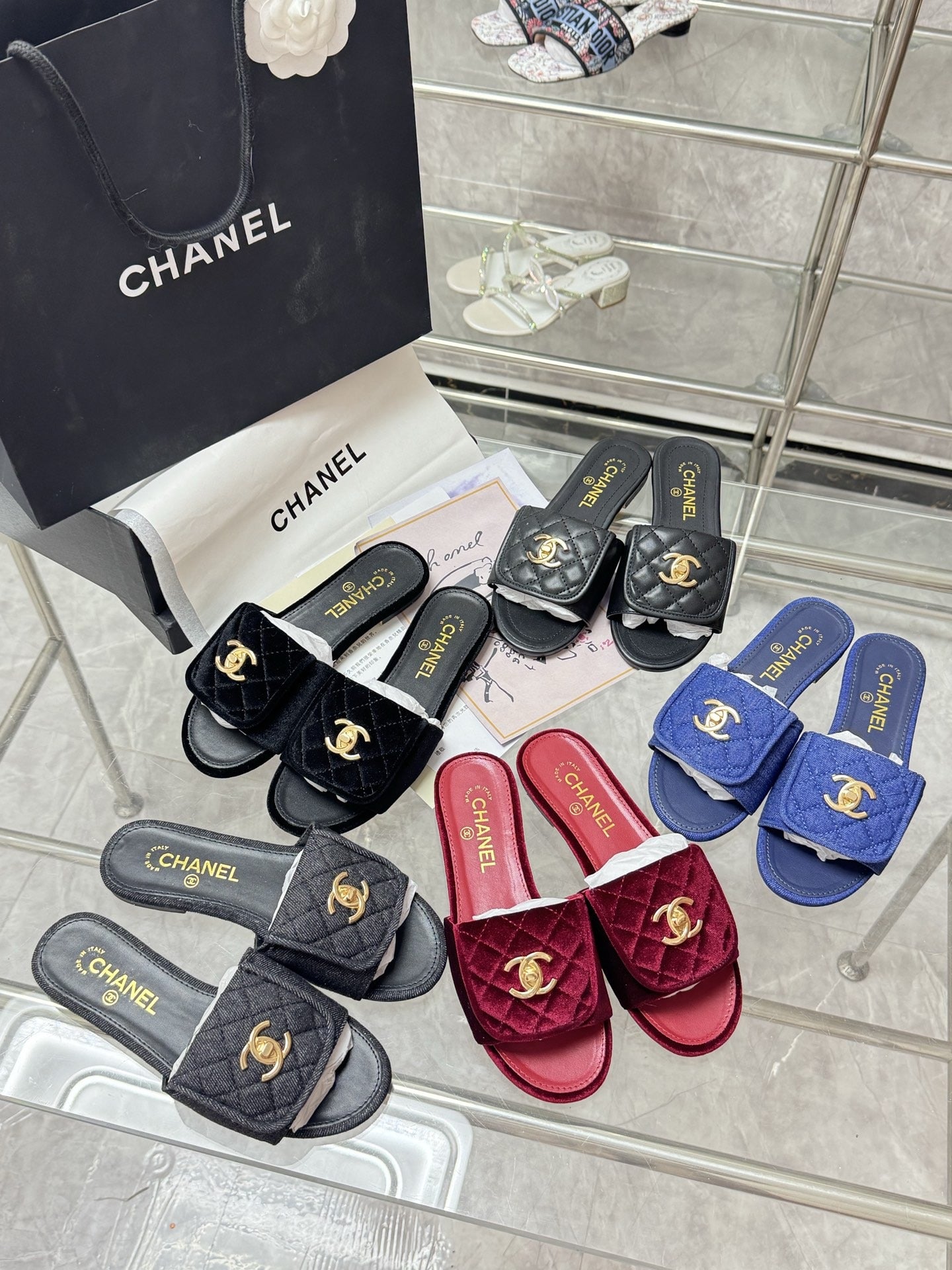 Chanel Lambskin Leather Slides