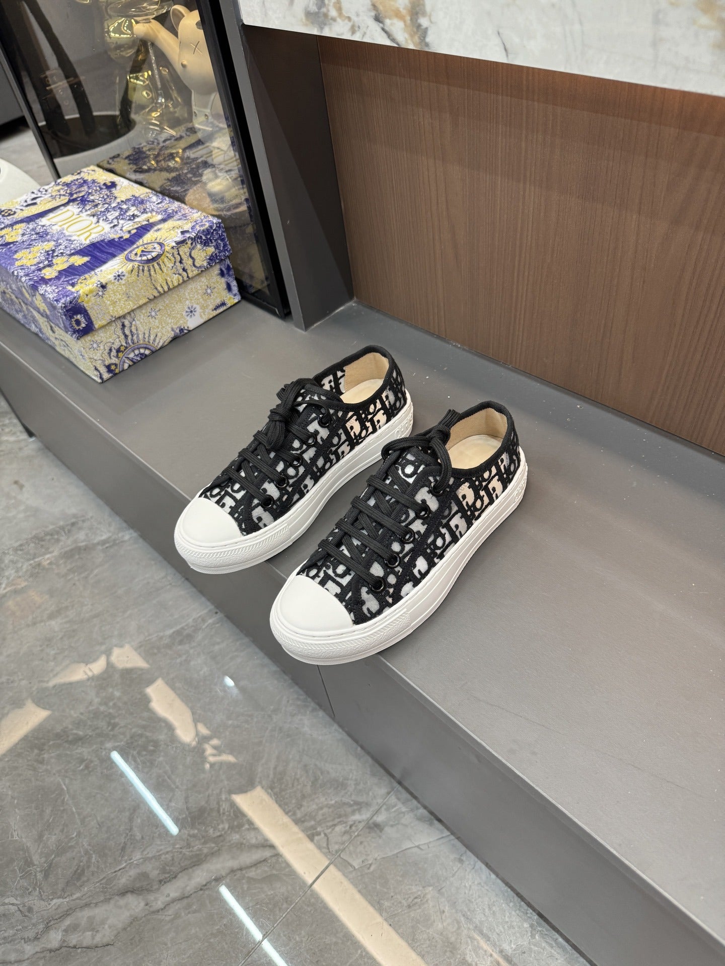 Dior Women Cotton & Lambskin Leather Embroidered Shoes