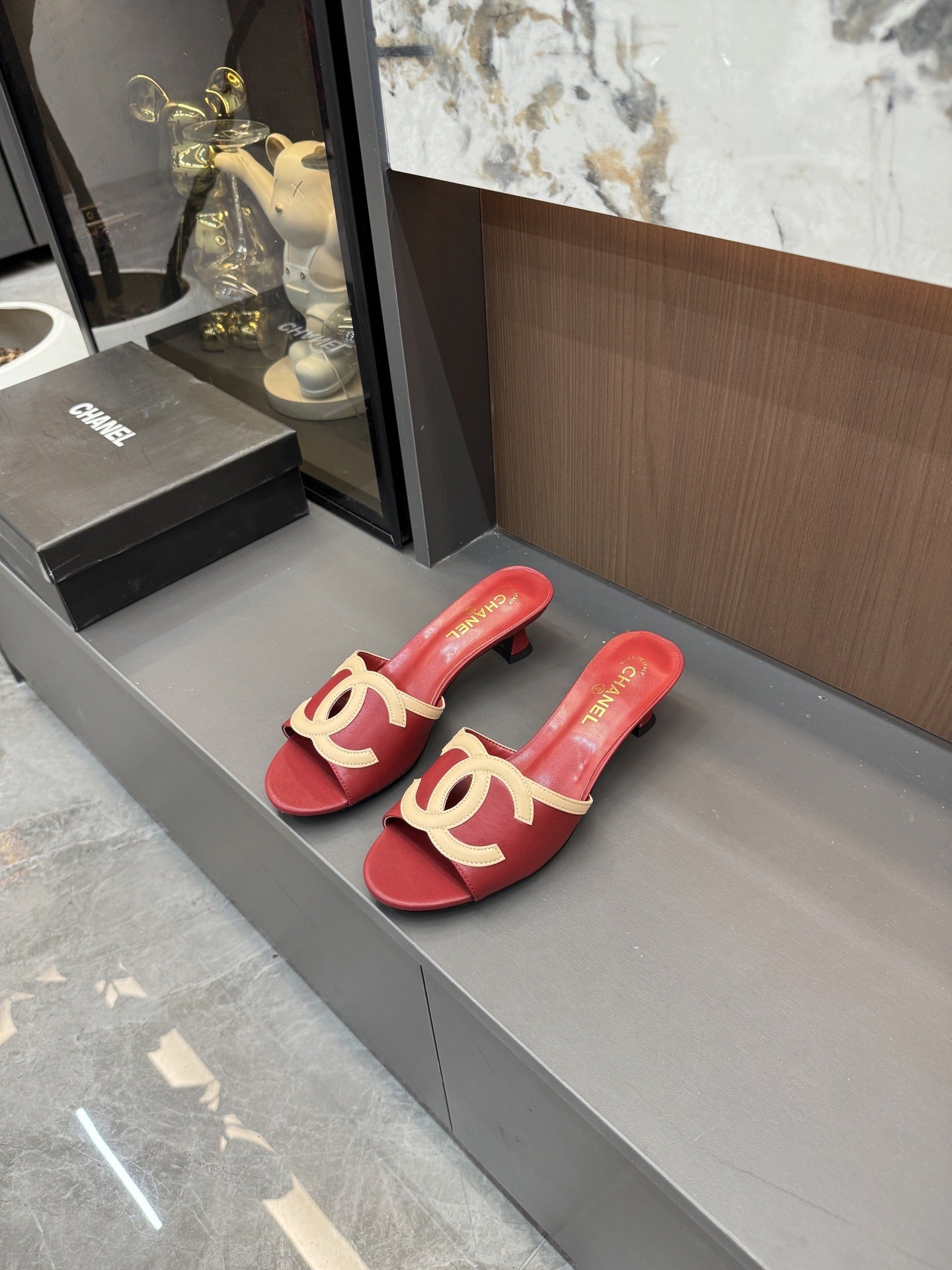 Chanel Lambskin Leather Openwork Slides