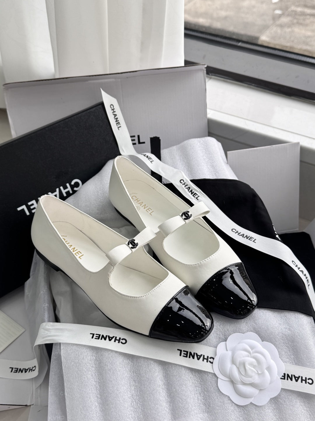 Chanel Patent Leather Bow Shoes