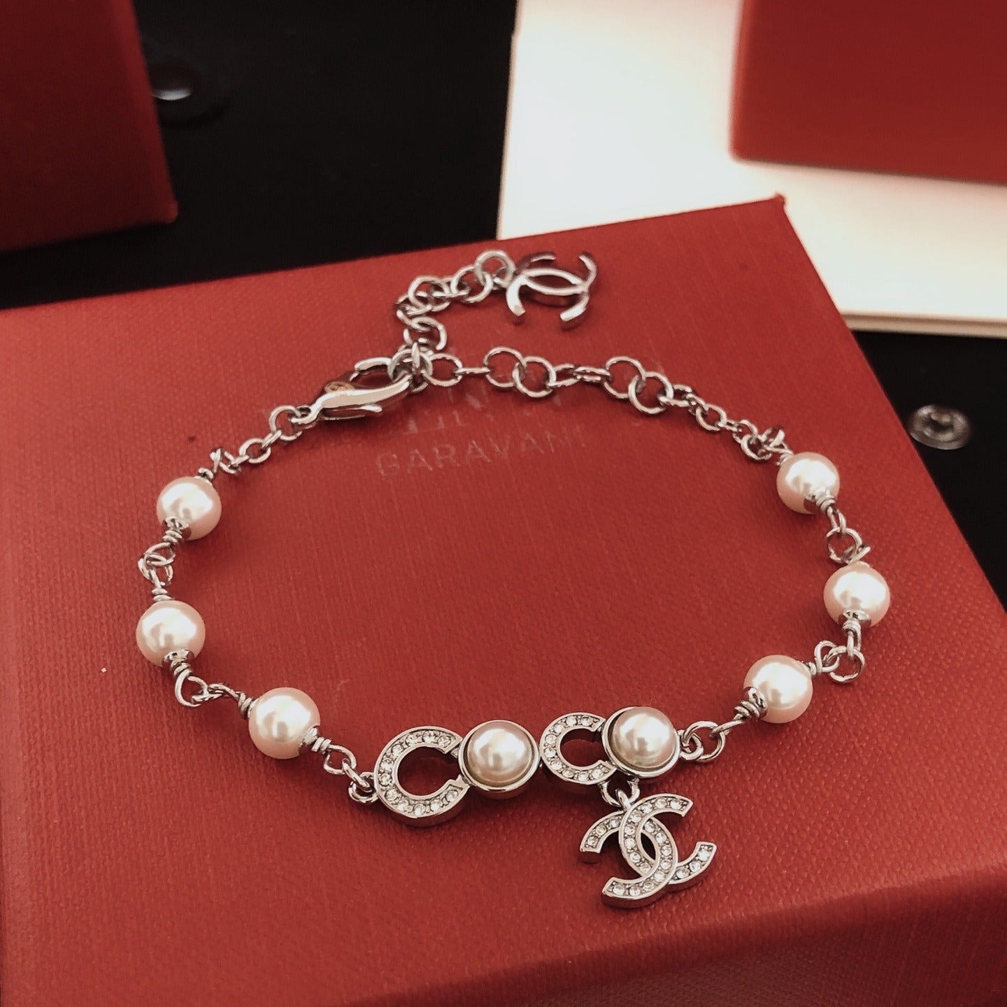 Chanel Brass Pearl Bracelet