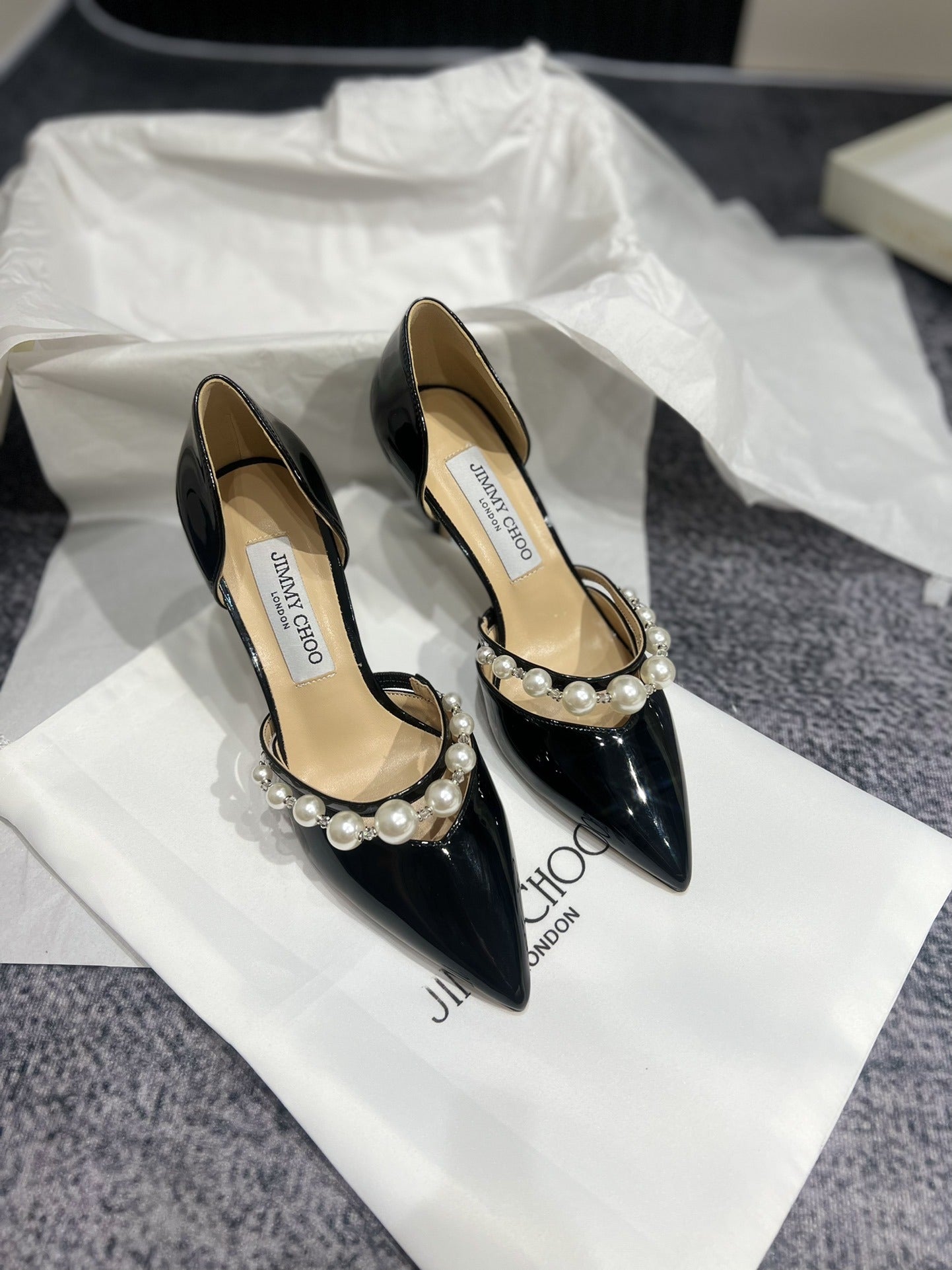 Jimmy Choo Black Pearl Heels
