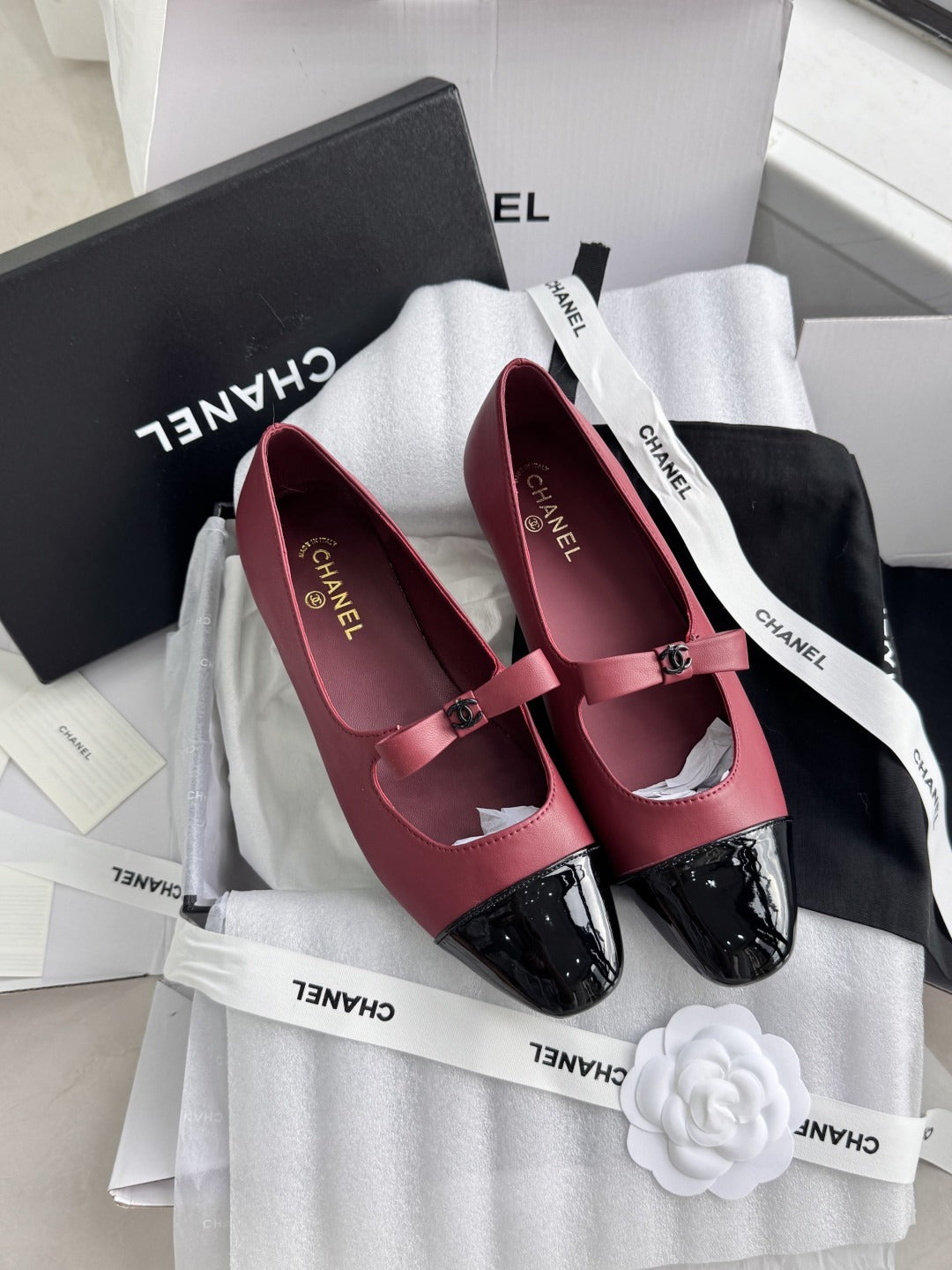 Chanel Patent Leather Bow Shoes