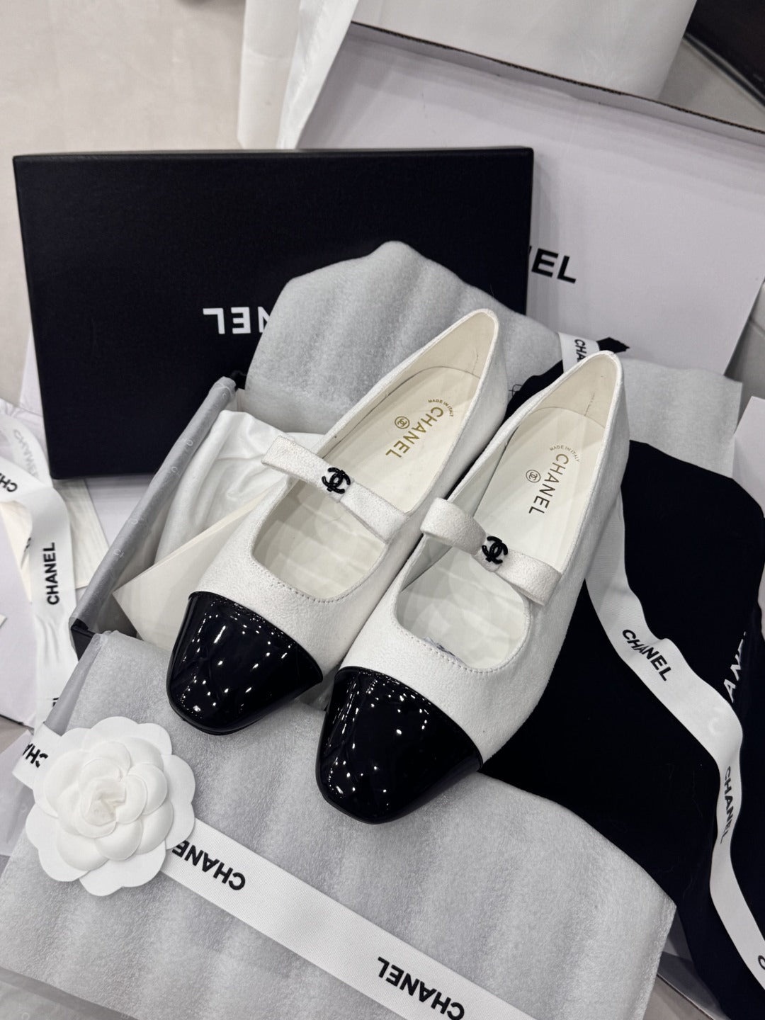 Chanel Patent Leather Bow Shoes